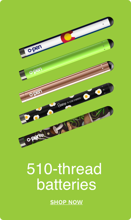 o.pen collection of 510 thread vape pen batteries