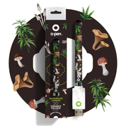 mushroom themed vape pen battery, a 510 thread vape pen designed for use with 510-thread weed carts